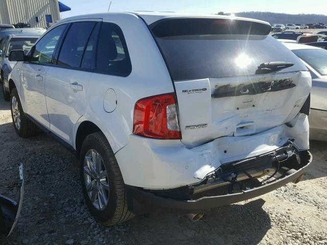 2FMDK3JC3EBB83711 - 2014 FORD EDGE SEL WHITE photo 3