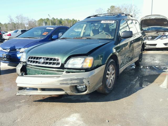 4S3BH675037645149 - 2003 SUBARU LEGACY OUT GREEN photo 2