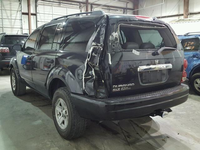 1D4HD48N46F166318 - 2006 DODGE DURANGO SL BLACK photo 3