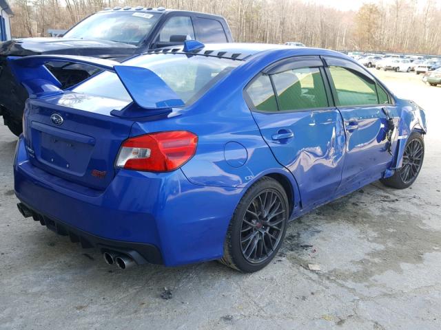 JF1VA2M64G9803323 - 2016 SUBARU WRX STI BLUE photo 4