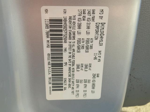 1A8HX58257F525640 - 2007 CHRYSLER ASPEN LIMI 银色 照片 10