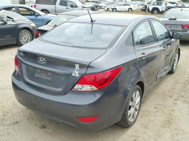 KMHCU4AE6CU126570 - 2012 HYUNDAI ACCENT GLS CHARCOAL photo 4