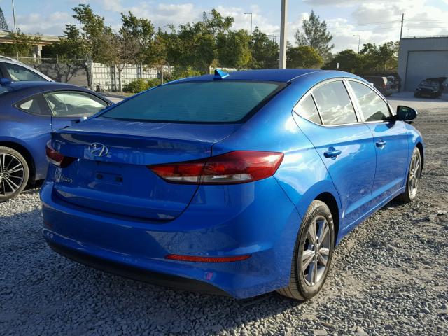 KMHD84LF6HU369205 - 2017 HYUNDAI ELANTRA SE BLUE photo 4