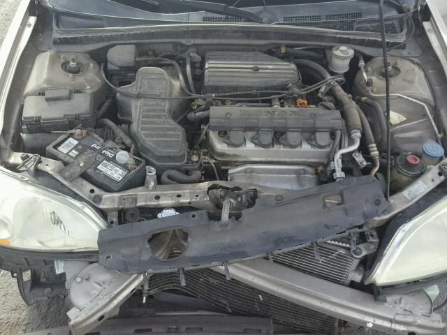 1HGES16552L005593 - 2002 HONDA CIVIC LX BEIGE photo 7