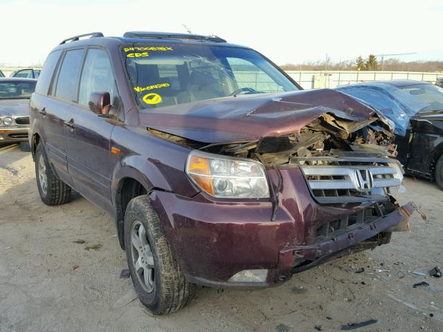 5FNYF285X7B014240 - 2007 HONDA PILOT EXL MAROON photo 1