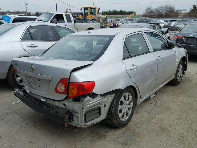 JTDBL40E899074956 - 2009 TOYOTA COROLLA BA SILVER photo 4