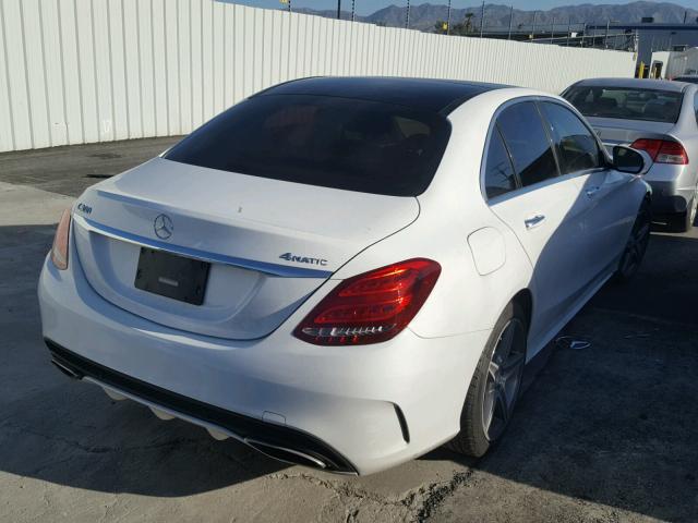 55SWF4KB7FU011813 - 2015 MERCEDES-BENZ C 300 4MAT WHITE photo 4