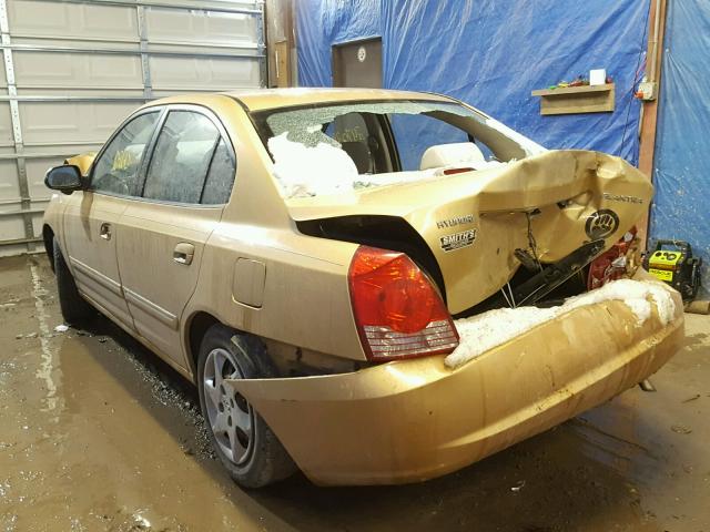 KMHDN46D84U722329 - 2004 HYUNDAI ELANTRA GL GOLD photo 3