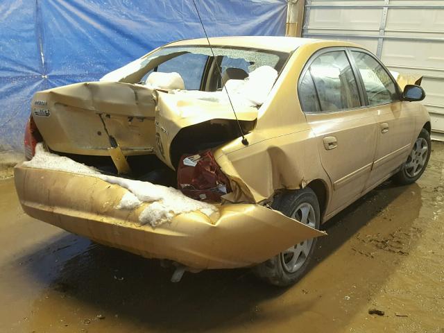 KMHDN46D84U722329 - 2004 HYUNDAI ELANTRA GL GOLD photo 4