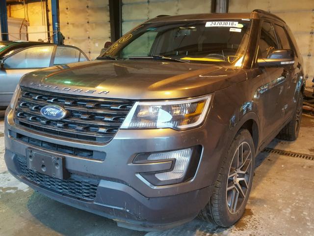 1FM5K8GT3GGC24715 - 2016 FORD EXPLORER S GRAY photo 2