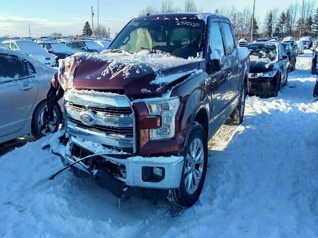 1FTEW1EF2FFB14823 - 2015 FORD F150 SUPER MAROON photo 2