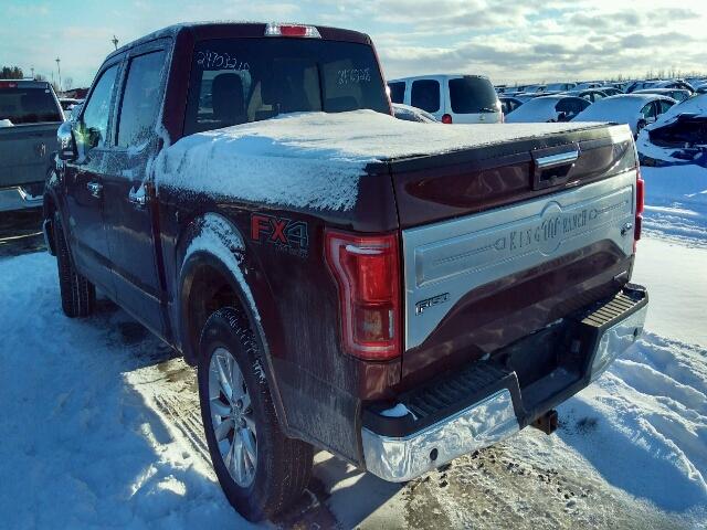 1FTEW1EF2FFB14823 - 2015 FORD F150 SUPER MAROON photo 3