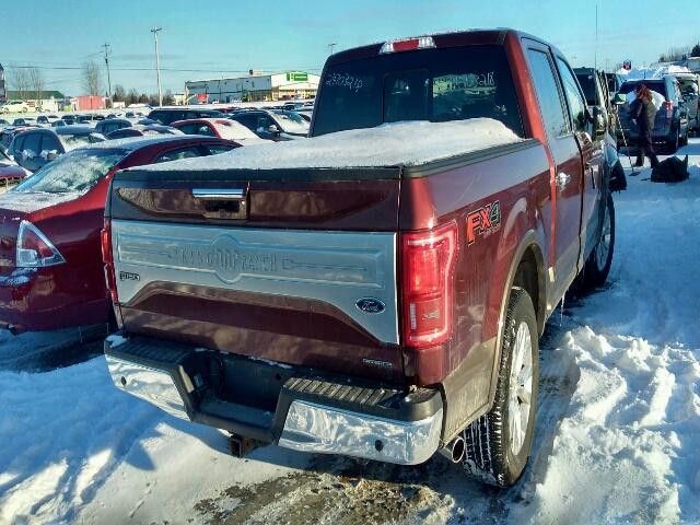 1FTEW1EF2FFB14823 - 2015 FORD F150 SUPER MAROON photo 4