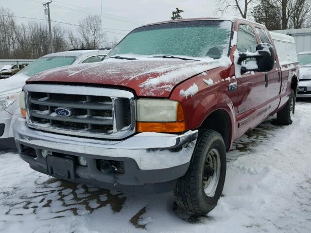 1FTNW21F91EA98226 - 2001 FORD F250 SUPER MAROON photo 2