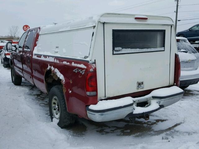 1FTNW21F91EA98226 - 2001 FORD F250 SUPER MAROON photo 3