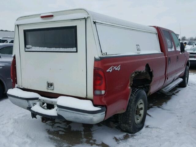 1FTNW21F91EA98226 - 2001 FORD F250 SUPER MAROON photo 4