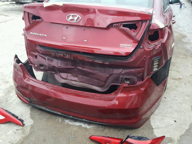 5NPE24AF6GH330510 - 2016 HYUNDAI SONATA SE RED photo 9