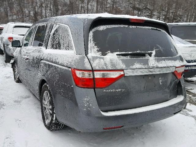 5FNRL5H67BB094872 - 2011 HONDA ODYSSEY EX GRAY photo 3