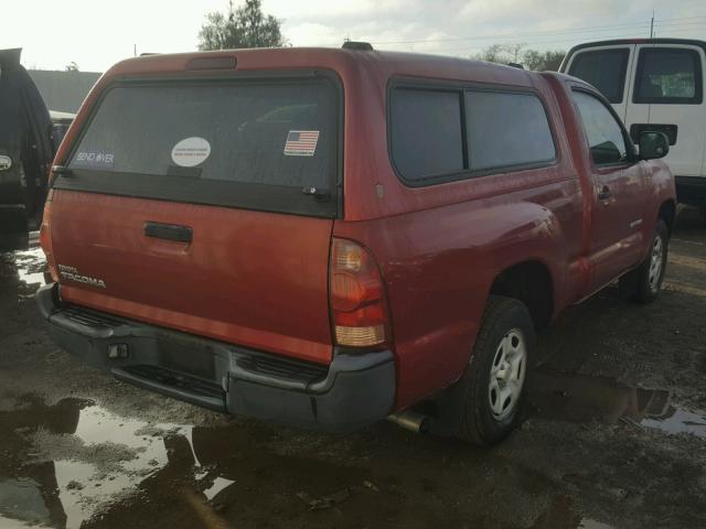 5TENX22N75Z112761 - 2005 TOYOTA TACOMA RED photo 4