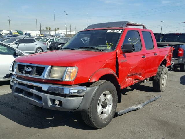 1N6ED27Y6YC372970 - 2000 NISSAN FRONTIER C RED photo 2