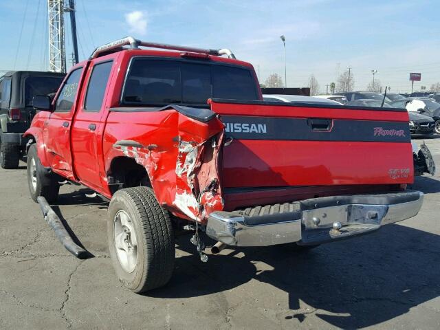 1N6ED27Y6YC372970 - 2000 NISSAN FRONTIER C RED photo 3