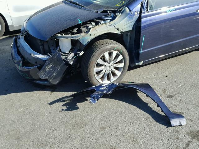 2HGFG12899H539340 - 2009 HONDA CIVIC EX ლურჯი ფოტო 9