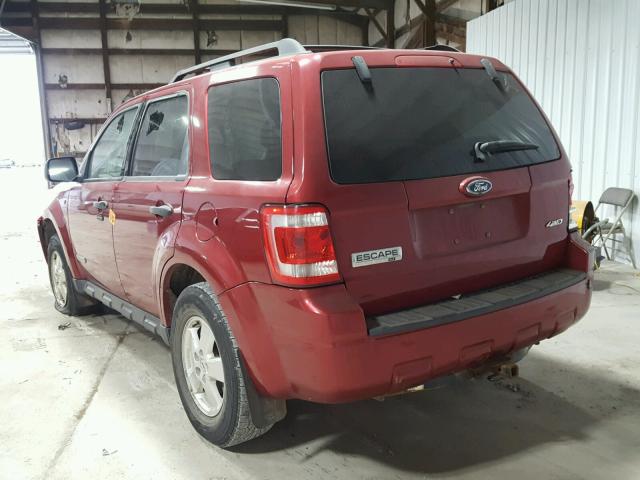 1FMCU93148KC16312 - 2008 FORD ESCAPE XLT RED photo 3