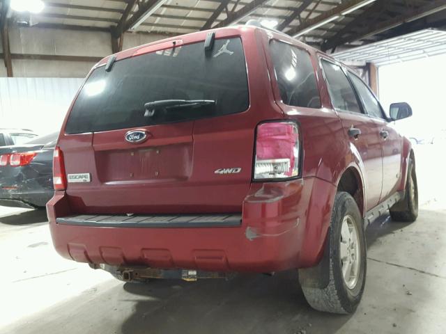 1FMCU93148KC16312 - 2008 FORD ESCAPE XLT RED photo 4