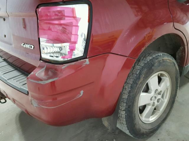 1FMCU93148KC16312 - 2008 FORD ESCAPE XLT RED photo 9