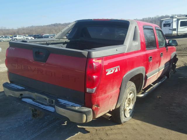 3GNEK13T73G248491 - 2003 CHEVROLET AVALANCHE RED photo 4