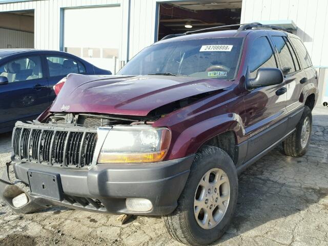 1J4GW48S61C561632 - 2001 JEEP GRAND CHER BURGUNDY photo 2