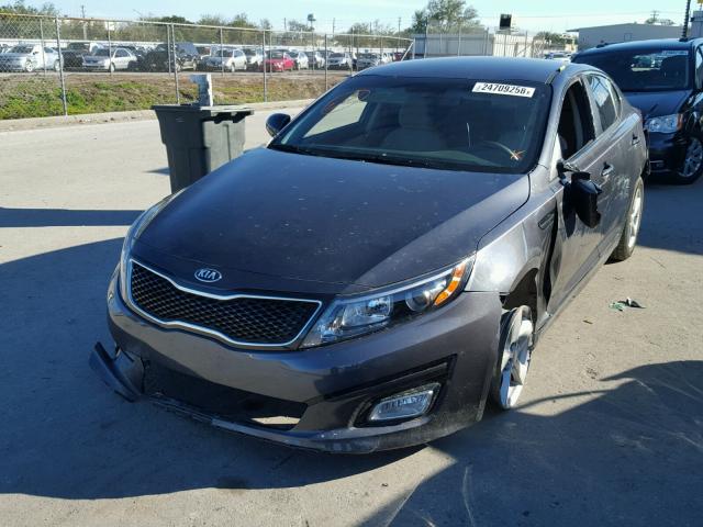 5XXGM4A72FG440587 - 2015 KIA OPTIMA LX GRAY photo 2