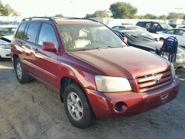 JTEDP21A740011840 - 2004 TOYOTA HIGHLANDER RED photo 1