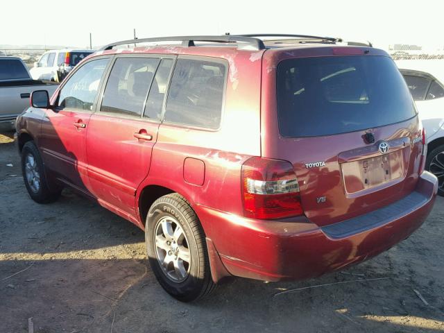 JTEDP21A740011840 - 2004 TOYOTA HIGHLANDER RED photo 3