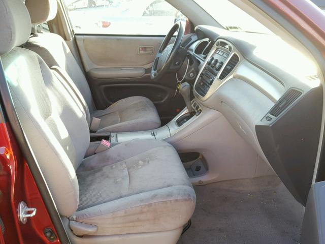 JTEDP21A740011840 - 2004 TOYOTA HIGHLANDER RED photo 5