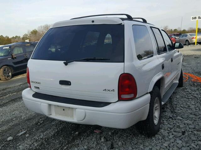 1B4HS28N7YF183492 - 2000 DODGE DURANGO WHITE photo 4