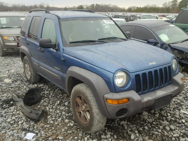 1J4GL48K34W282991 - 2004 JEEP LIBERTY SP BLUE photo 1