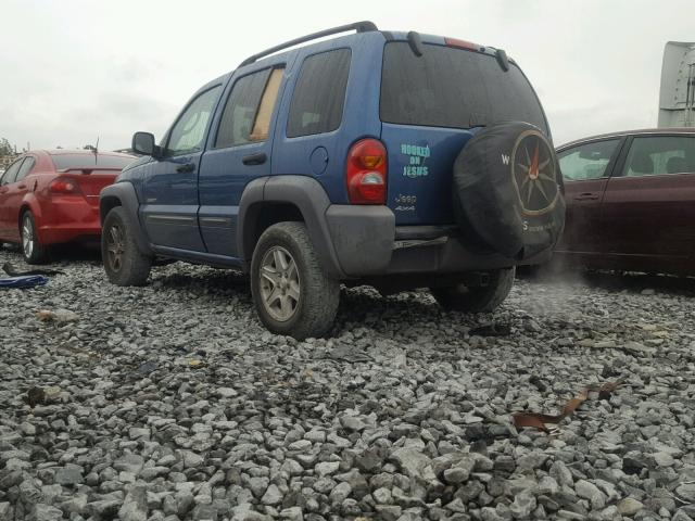 1J4GL48K34W282991 - 2004 JEEP LIBERTY SP BLUE photo 3