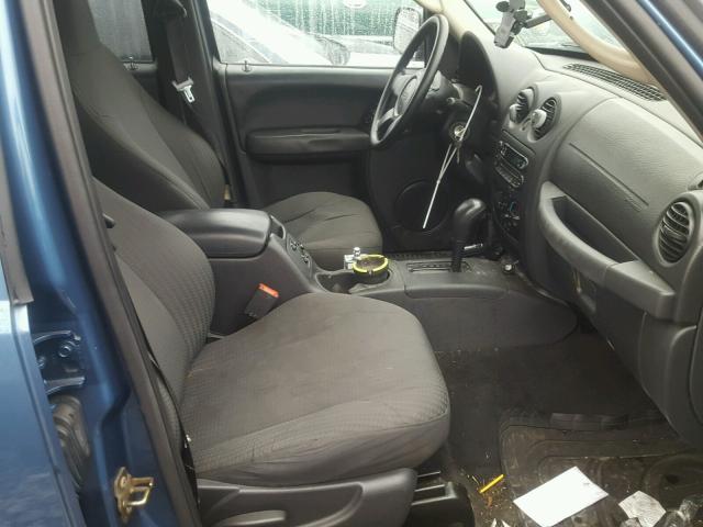 1J4GL48K34W282991 - 2004 JEEP LIBERTY SP BLUE photo 5