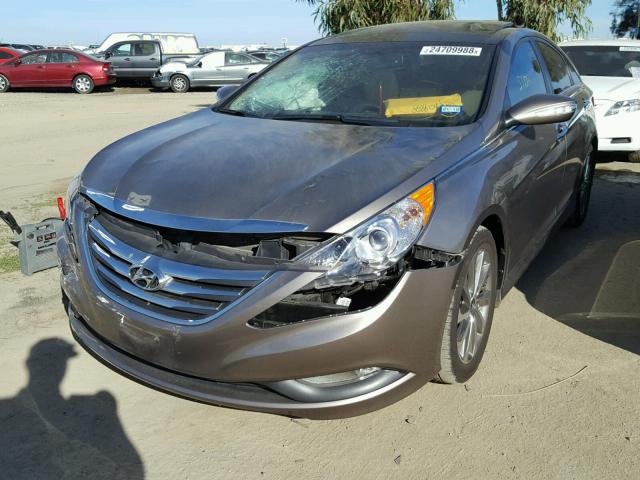 5NPEC4AC0EH935414 - 2014 HYUNDAI SONATA SE GRAY photo 2