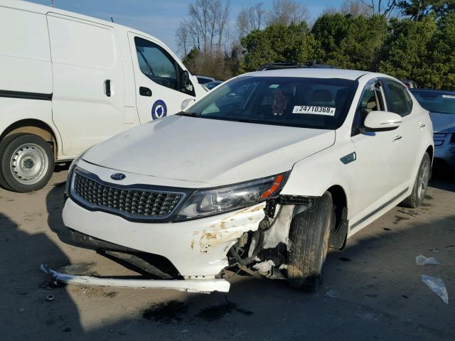 KNAGM4ADXE5073699 - 2014 KIA OPTIMA HYB WHITE photo 2