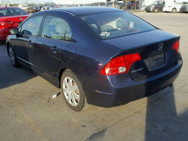 1HGFA16508L038971 - 2008 HONDA CIVIC LX BLUE photo 3