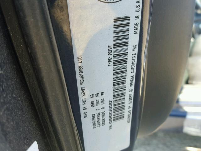 4S3BP676154337827 - 2005 SUBARU LEGACY GT BLUE photo 10