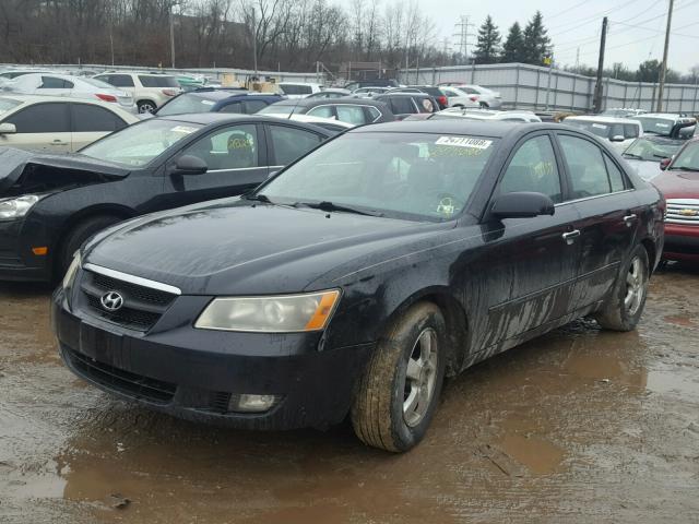 5NPEU46F66H003851 - 2006 HYUNDAI SONATA BLACK photo 2