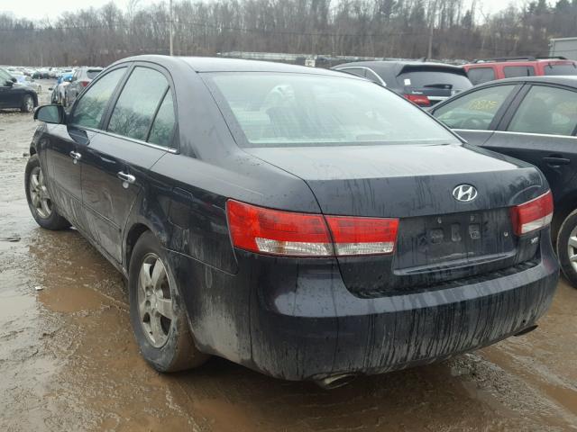 5NPEU46F66H003851 - 2006 HYUNDAI SONATA BLACK photo 3