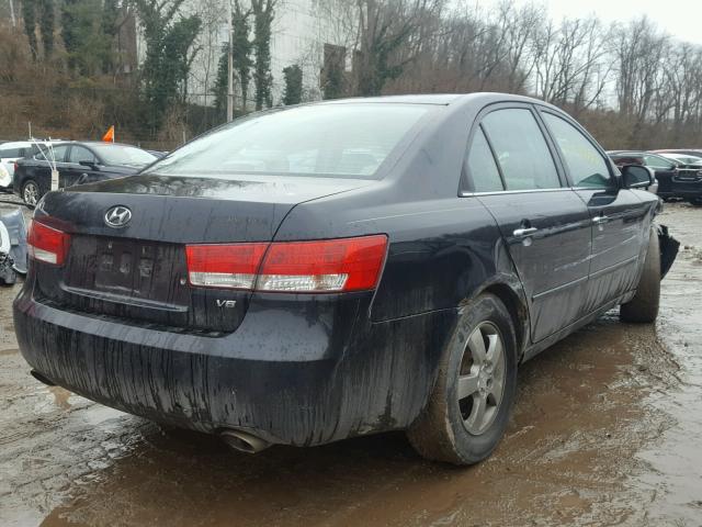 5NPEU46F66H003851 - 2006 HYUNDAI SONATA BLACK photo 4