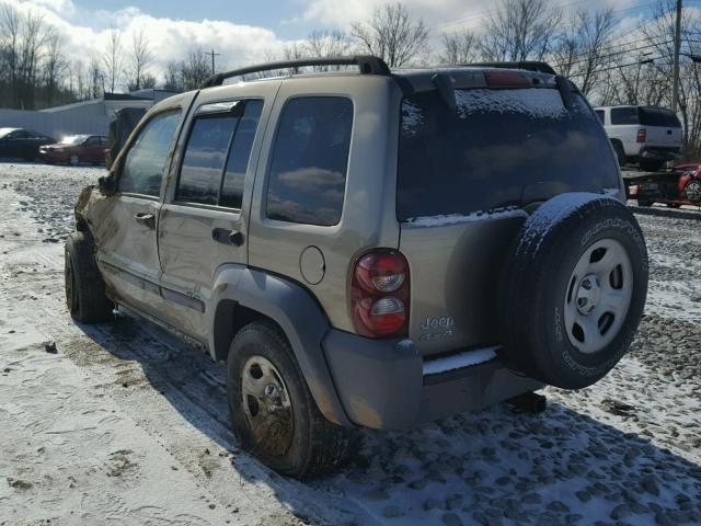 1J4GL48K75W547364 - 2005 JEEP LIBERTY SP BEIGE photo 3