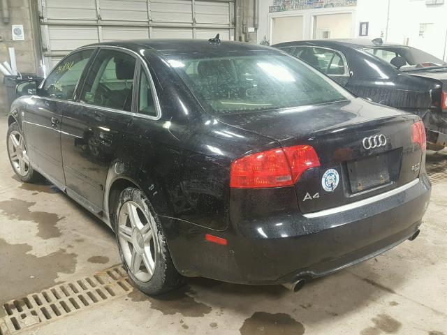 WAUDF78E58A083453 - 2008 AUDI A4 2.0T QU BLACK photo 3