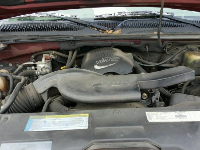 1GNEC13T61R150918 - 2001 CHEVROLET TAHOE C150 MAROON photo 7