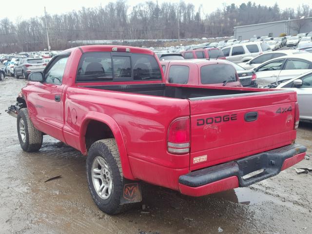 1B7GG26X41S351042 - 2001 DODGE DAKOTA RED photo 3